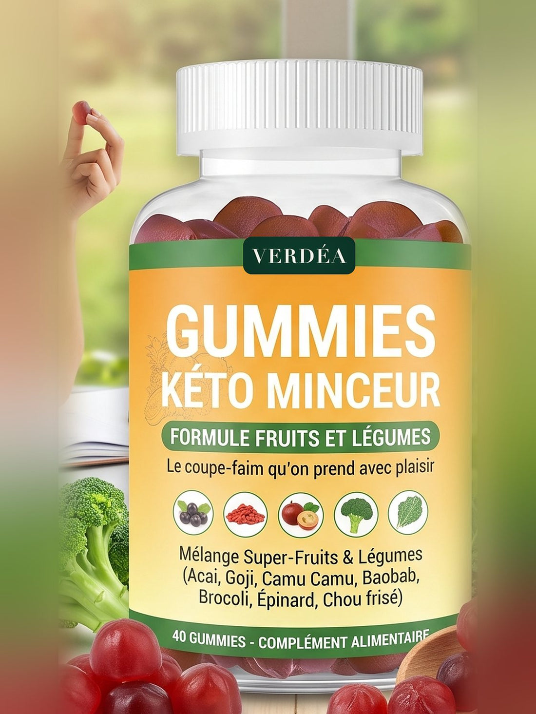 Pot Verdéa de 40 gummies kéto, inclus dans la cure complète 30 jours